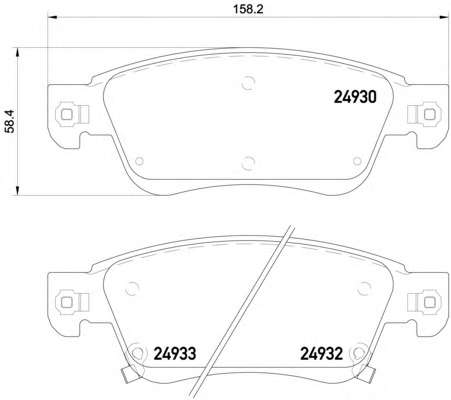 Комплект тормозных колодок, дисковый тормоз