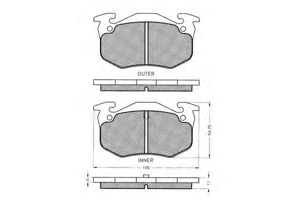 Комплект тормозных колодок, дисковый тормоз