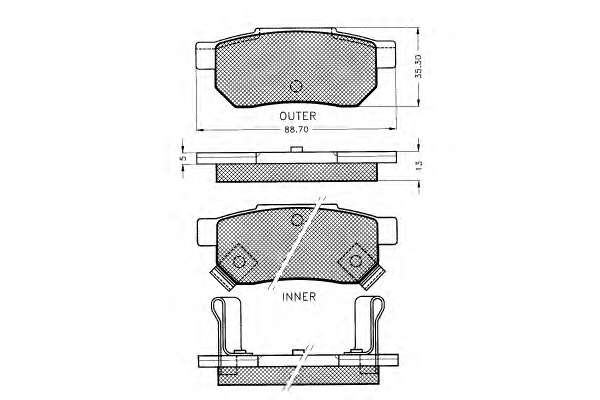 Комплект тормозных колодок, дисковый тормоз