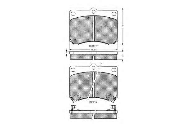 Комплект тормозных колодок, дисковый тормоз