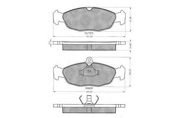 Комплект тормозных колодок, дисковый тормоз