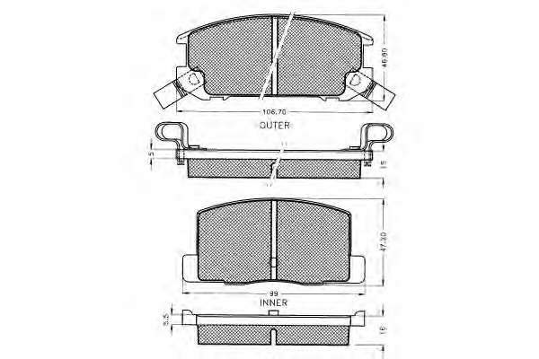 Комплект тормозных колодок, дисковый тормоз