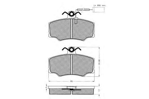 Комплект тормозных колодок, дисковый тормоз