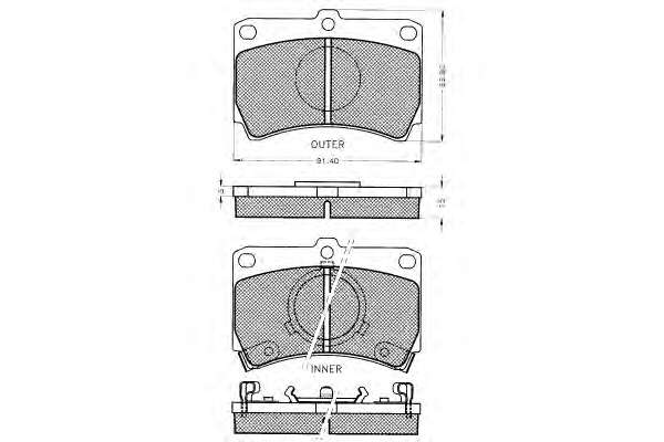 Комплект тормозных колодок, дисковый тормоз
