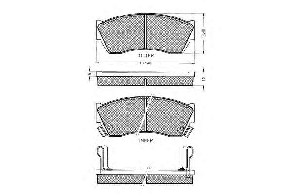 Комплект тормозных колодок, дисковый тормоз
