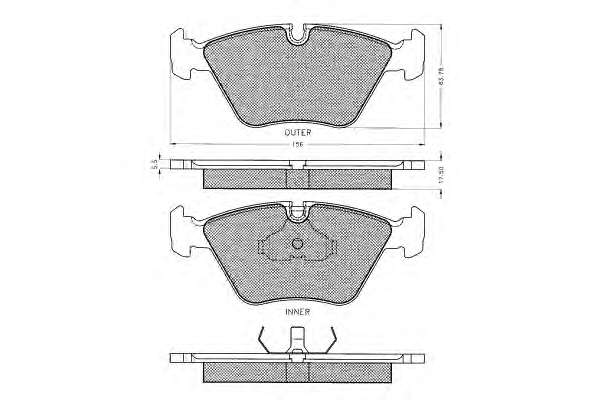 Комплект тормозных колодок, дисковый тормоз