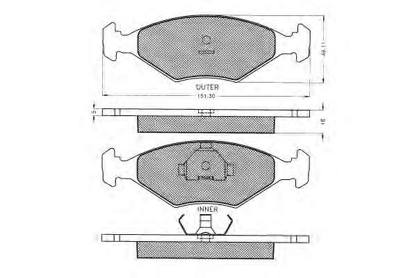 Комплект тормозных колодок, дисковый тормоз
