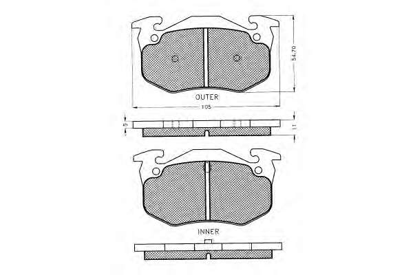Гальмівні колодки, дискове гальмо (набір)