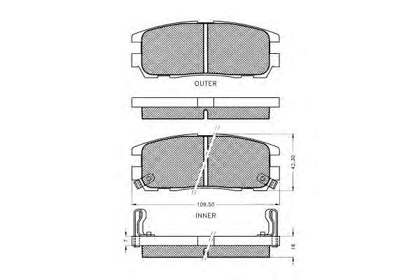 Комплект тормозных колодок, дисковый тормоз