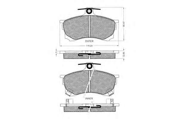 Комплект тормозных колодок, дисковый тормоз