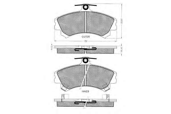 Комплект тормозных колодок, дисковый тормоз