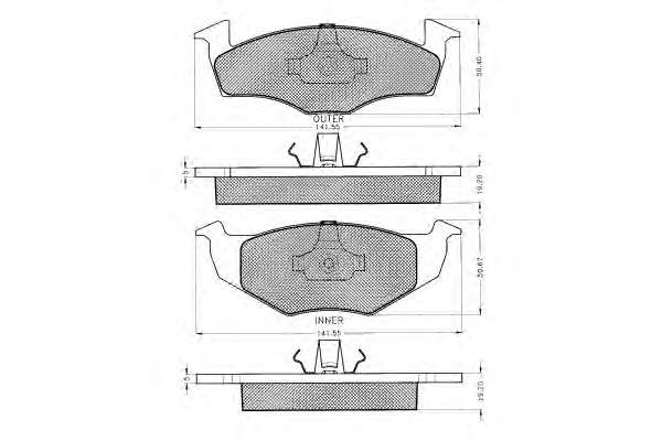 Комплект тормозных колодок, дисковый тормоз