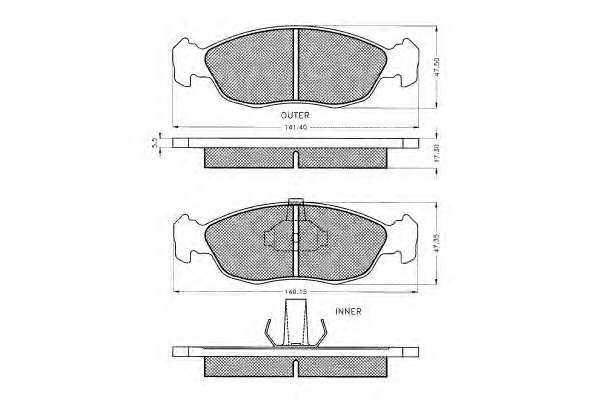 Гальмівні колодки, дискове гальмо (набір)