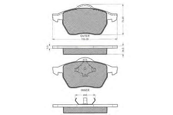 Комплект тормозных колодок, дисковый тормоз