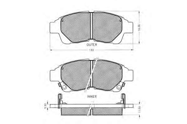 Комплект тормозных колодок, дисковый тормоз