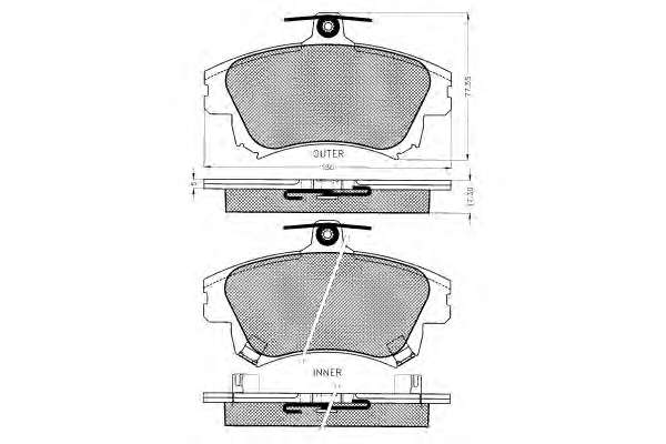 Комплект тормозных колодок, дисковый тормоз