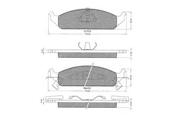 Комплект тормозных колодок, дисковый тормоз