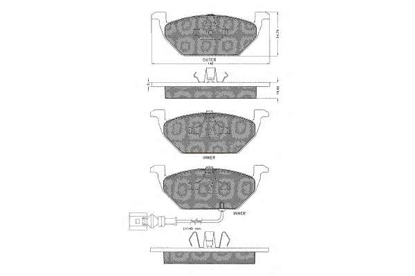 Комплект тормозных колодок, дисковый тормоз