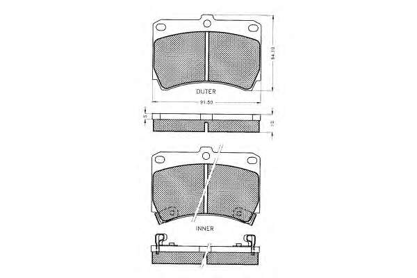 Комплект тормозных колодок, дисковый тормоз