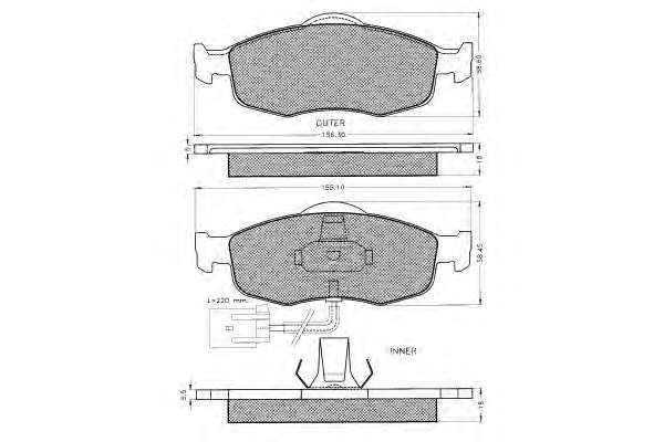Комплект тормозных колодок, дисковый тормоз