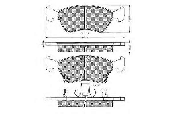 Комплект тормозных колодок, дисковый тормоз