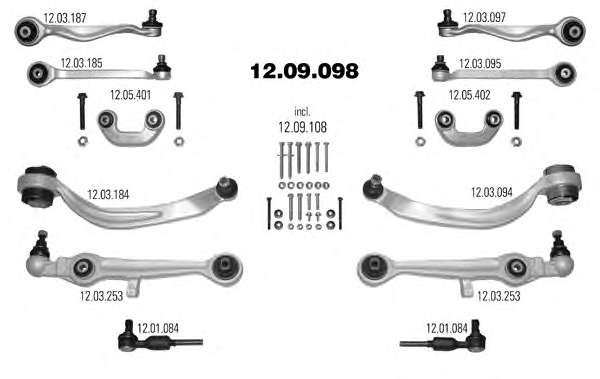 Ремкомплект, поперечный рычаг подвески