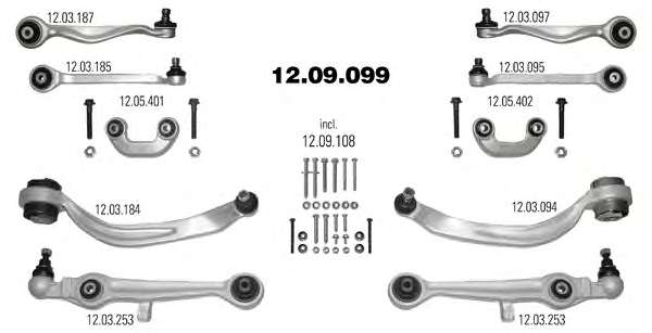 Ремкомплект, поперечный рычаг подвески