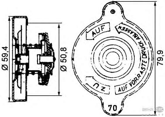 Крышка, резервуар охлаждающей жидкости