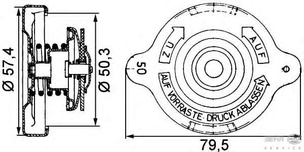 Крышка, резервуар охлаждающей жидкости