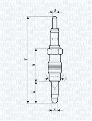 Свічка розжарювання Fiat Doblo 1.9D (11V) (M12x1.25)