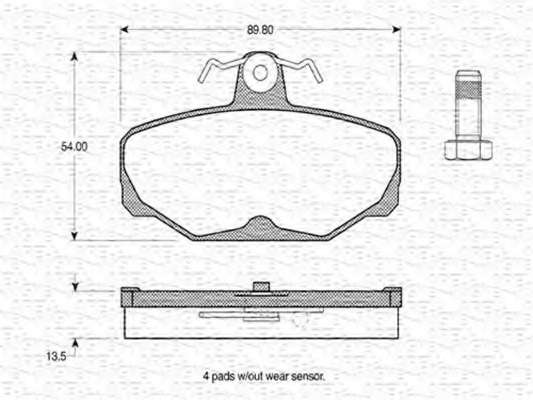 Комплект тормозных колодок, дисковый тормоз
