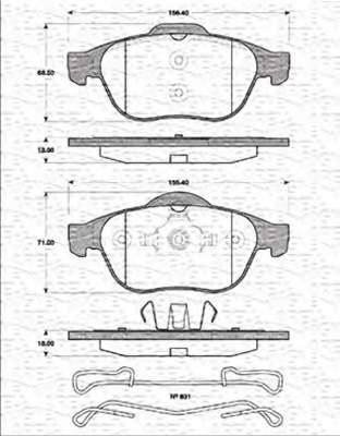 Комплект тормозных колодок, дисковый тормоз