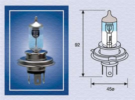 Автолампа H4 12V 60/55W P43t +50% Light