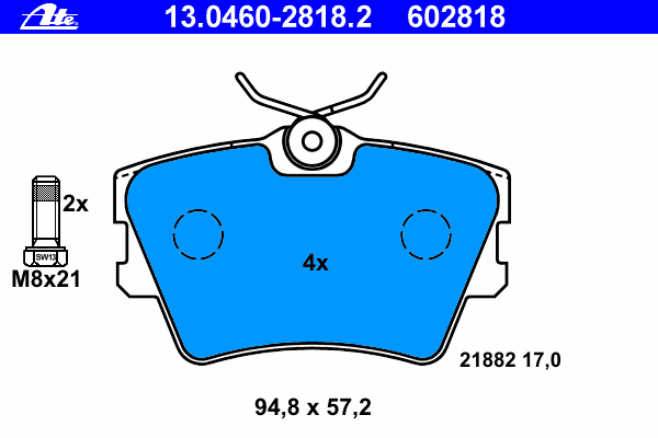 Комплект тормозных колодок, дисковый тормоз