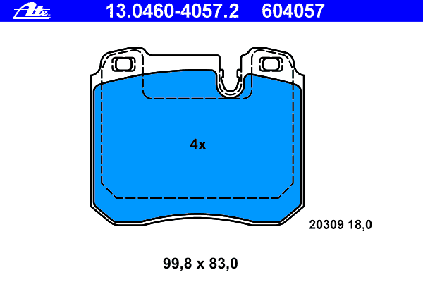 Комплект тормозных колодок, дисковый тормоз
