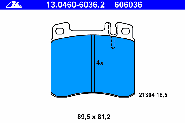 Комплект гальмівних накладок, дискове гальмо