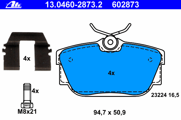 Комплект тормозных колодок, дисковый тормоз