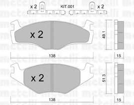 Колодки гальмівні (передні) Seat Cordoba/Ibiza 93-02/VW Golf/Jetta 76-91/Passat B2 83-88