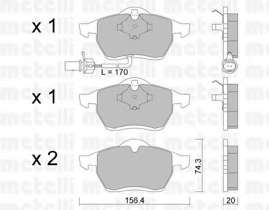 Колодки гальмівні (передні) Ford Galaxy 95-06/Seat Alhambra/VW Sharan 95-10 (+датчик)