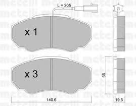 Колодки гальмівні (передні) Citroen Jumper/Fiat Ducato/Peugeot Boxer 94- R15(з датчиком)