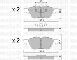 Колодки гальмівні (передні) Renault Laguna II/III 01-15/Megane II 03-/Wind 10-