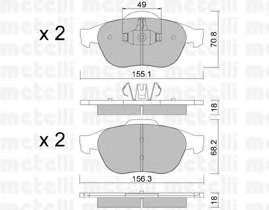 Колодки гальмівні (передні) Renault Megane II 04-09/Scenic II/III/Grand Scenic II/III 03-