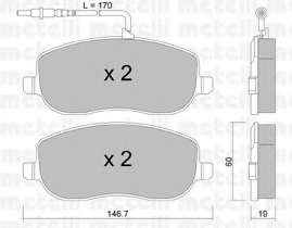 Колодки гальмівні (передні) Citroen C8 02-/Jumpy/Fiat Scudo/Peugeot Expert 95-06/807 02- (+датчики)