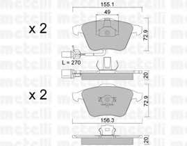 Колодки гальмівні (передні) Audi A4 03-09/A6/A8 03-11/Seat Exeo 08-13 (+датчики)