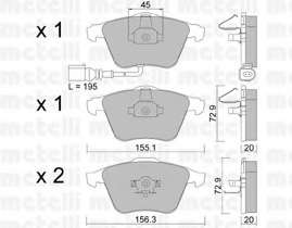 Колодки гальмівні (передні) VW Passat 05-10/Skoda Superb 08-15 (з датчиком)