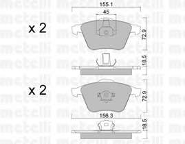 Колодки гальмівні (передні) Ford Focus/Mazda 3/Volvo C30/C70/S40/V50/Opel Vectra C 05-14/V40 12-