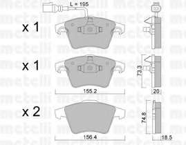 Колодки гальмівні (передні) VW T5/Multivan V 03-15 (+датчик)