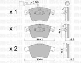 Колодки гальмівні (передні) VW T5 03-(з датчиком)