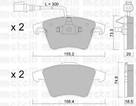 Колодки гальмівні (передні) VW Touareg 02-10 (+датчики)