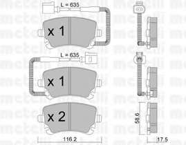 Колодки гальмівні (задні) VW Phaeton 02-16 (з датчиком)